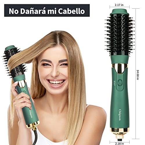 Secador Cepillo Multifuncional Cepillo de Aire Caliente Chignon Cepillo Alisador Pelo Secador Pelo Peine Cepillo para Alisar el Cabello con Iones Negativos Anti-escaldaduras