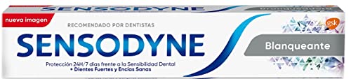 Sensodyne Blanqueante Pasta de Dientes Blanqueante, Alivio para Dientes Sensibles, Protección Duradera frente a la Sensibilidad Dental, Pack de 3 x 75 ml