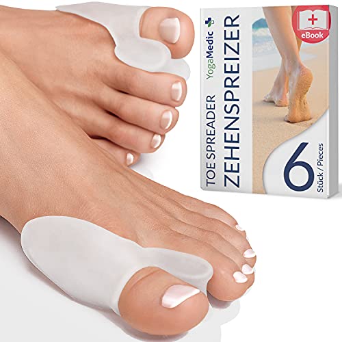 Separador Dedos Pie transparente [6x], silicona mejorada, 0% BPA, Talla única - Silicona gel suave, no es corrector de juanetes hallux valgus sostenida