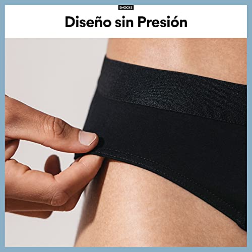 Snocks Calzoncillos Hombre Slip 6X Boxer Hombre Pack Slips Negro Tamaño L (Large) Slips Hombre Ropa Interior Hombre Negro Slips Hombre Packs Boxers para Hombres