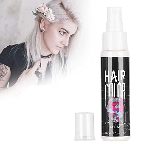 Spray de Color para el Cabello de 30 Ml, Color de Cabello Temporal para Bricolaje, Spray de Color para el Cabello Unisex No Tóxico para el Cabello Tinte para el Cabello Desechable Nutrir(blanco)