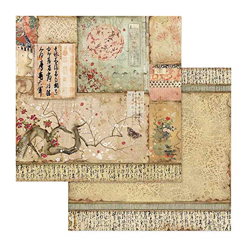 Stamperia International KFT SBBL58 Hojas de papel - jardín oriental, Multicolor, 30.5 x 30.5 (12"" x 12"")