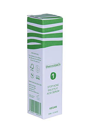 STOP ACNÉ. Serum para jóvenes. Reducir y eliminar el acné. Muy Potente. 100% Natural y Vegano. Thecoolskin. 10ML. Ácido Salicílico