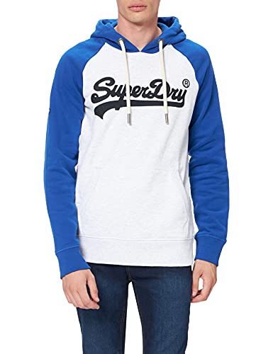 Superdry VL AC Raglan Hood BB Sudadera con Capucha, Glacier Grey Marl, XL para Hombre