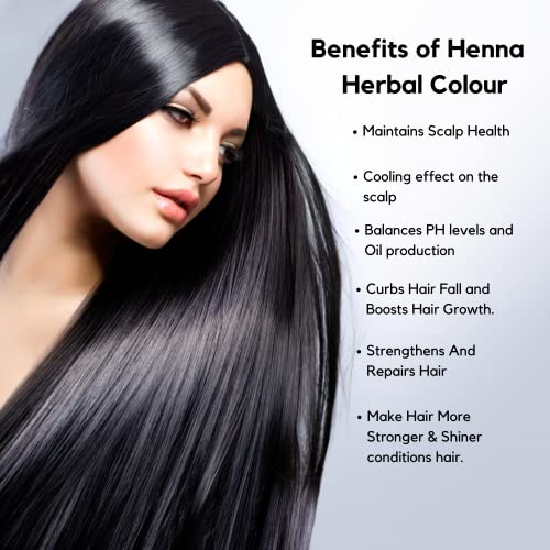 SVATV Henna Color de cabello NEGRO con 9 Hierbas II Cabello Mehndi, Color de cabello natural II 227g, 0.5 lb, 08 oz