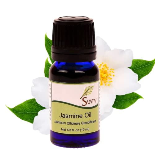 SVATV Jasmine - Aceite esencial de grado terapéutico, aceites de aromaterapia, aceite de fragancia para difusor de yoga y masajes propios, cuidado personal 10 ml