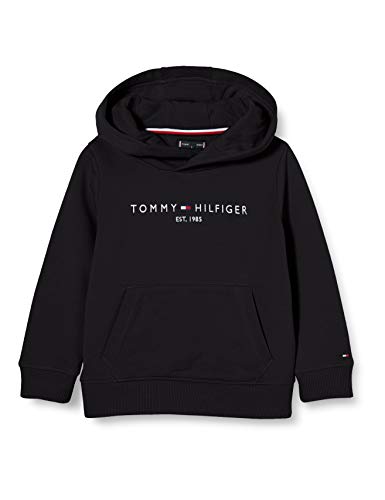 Tommy Hilfiger Essential Hoodie Diseño con Capucha, Black, 6 años para Niños