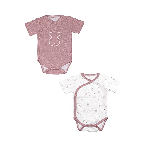 TOUS BABY - Set 2 bodys Manga Corta cruzados para tu Bebé. Estampado Chill. (Marrón, 6-12 meses)