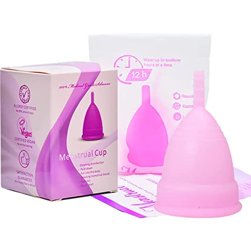 tresballenas 1 Unidad Copa Menstrual de Silicona Medica, Facil de poner, Suave y Flexible, Hipoalergenico Menstrual cup. Comoda, 12 horas larga duracion, Talla L