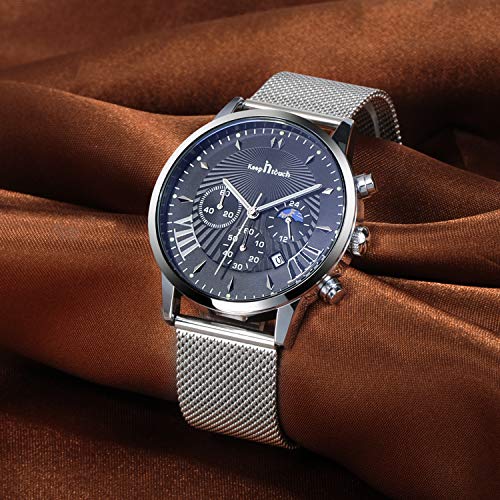 Unendlich U-Reloj de Cuarzo Cronógrafo para Hombre Minimalista Moda Relojes de Pulsera Casual Impermeable con Reloj Calendario