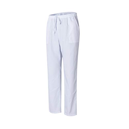 Uniformes Uno Médico Unisex con Casaca y Pantalones Sanitarios 301-501 - XL, Blanco,Pecho(130 cm), Cintura(130 cm)