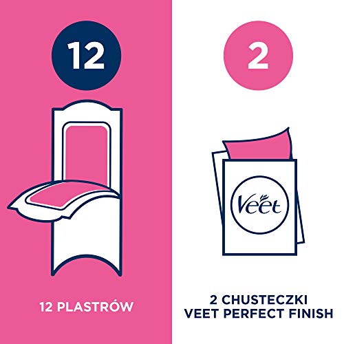 Veet Tiras de cera fría facial, 20 unidades