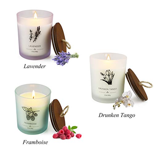 Velas Perfumadas Regalos para Mujeres, 3 Pcs de Velas de Cera de Soja Natural de 6 Onzas, Duran de 35 a 40 Horas, Velas de Aromaterapia Regalos Navidad para Ella, Regalos de Cumpleaños para Mamá