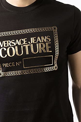 Versace Jeans Couture - Camiseta de hombre, color negro, 71GAHT27CJ00T G89 (899+948), Negro , L