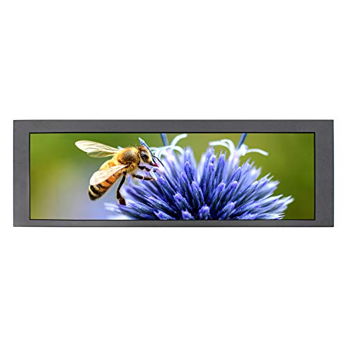 VSDISPLAY 14,9 Pulgadas Monitor de Juegos portátil TFT, Altavoces Integrados, Carcasa de Metal, 1280x390 60HZ, 400Nit, Puerto HDMI VGA DVI, para DMD Virtual Pinball Machine/Arcade 1up Marquee