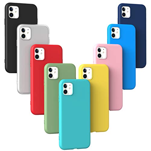 XinYue 9 x Funda iPhone 11, Cárcasa Silicona TPU, Funda Ultra-Delgado Flexible - [ Negro + Rojo + Rosa + Verde + Translúcido + Amarillo + Azul Claro + Verde Claro + Rosa Claro ]