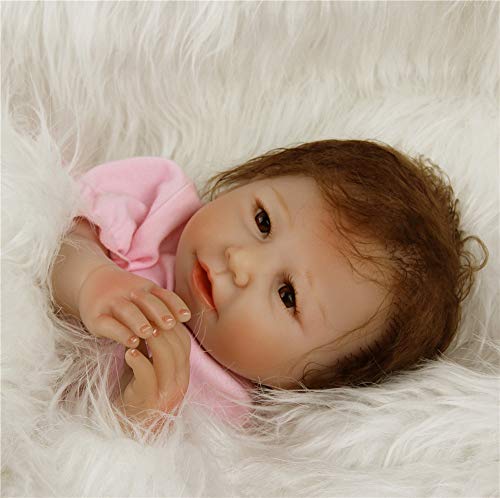 ZIYIUI Realista Muñeca bebé Reborn 55 cm Recién Nacido Suave Silicona Vinilo Realista Niña y Ropa Rosa Hecha a Mano