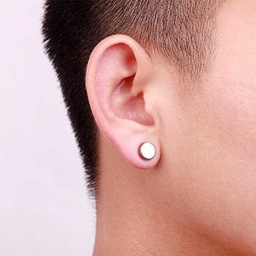 10 Pares Falsos Pendientes Magnéticos de Acero Inoxidable Aros Imán Hombre Pendientes Clip Negro Plumas Pendiente CZ Mujer Pendientes Sin Agujero Pendiente