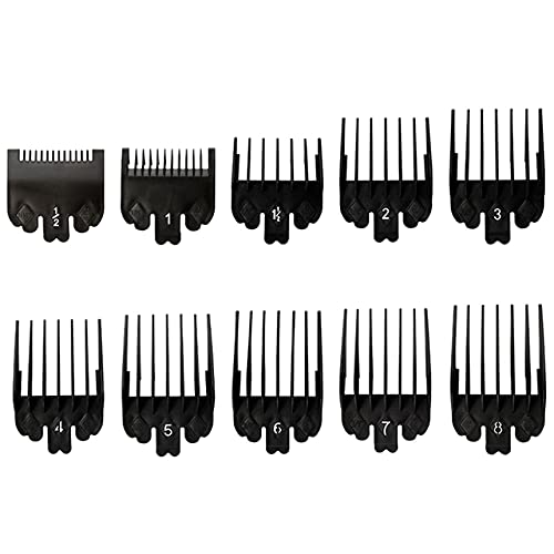 10 unids / set kit de guía de peines para cortadora de cabello, accesorios de guía para cortadora de cabello de plástico negro, 10 tamaños, herramientas universales para peluquería-China, BK