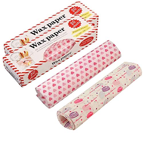 100 Hojas de Papel Encerado,Papel de Envoltura de Alimentos,Papel Encerado para Alimentos,Papel de Cera Antiadherente Forro,25X21.5cm,para Bocadillo,Hamburguesas,Pasteles de Pizza, Sándwiches