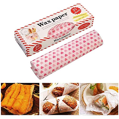 100 Hojas de Papel Encerado,Papel de Envoltura de Alimentos,Papel Encerado para Alimentos,Papel de Cera Antiadherente Forro,25X21.5cm,para Bocadillo,Hamburguesas,Pasteles de Pizza, Sándwiches