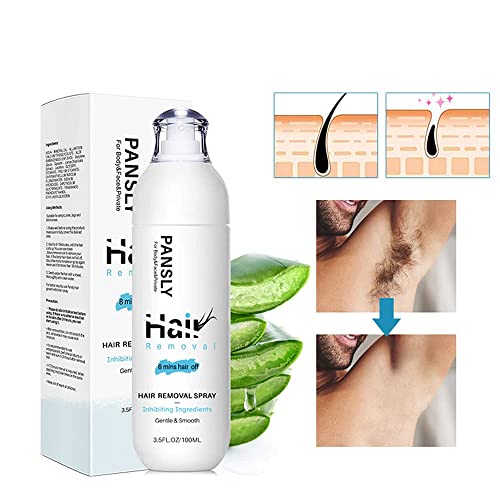 100 ML Spray de depilación de, spray de depilación para piernas, brazos, depilación suave para rostro, axilas, brazos, piernas, bikini, producto depilatorio no irritante para mujeres y hombres