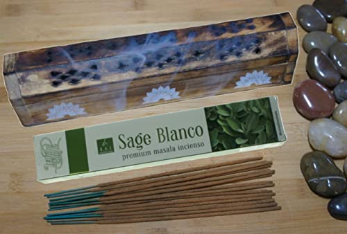 12 Cajas Incienso de Salvia Blanca 12 x 15 Gramos Varillas de Incienso Varitas de Incienso perfumadas Natural Incienso aromático Relajación Meditación Sage Blanco