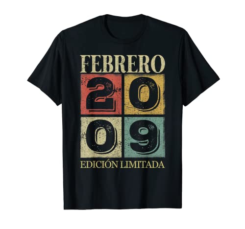 13 Años Cumpleaños Febrero 2009 Hombre Mujer Febrero 2009 13 Camiseta