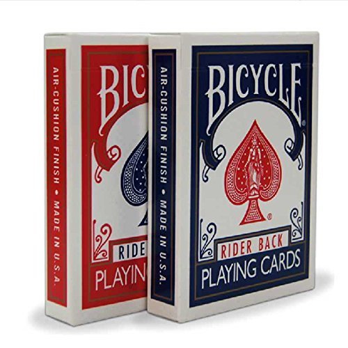 2 Cubiertas para Bicicleta Rider Back 808 estándar póquer Cartas de Juego Rojo y Azul