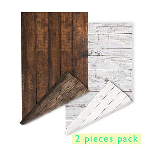 2-Pack 4 Patrones Fondo Fotográfico Madera Rústica Grainy Fondo Grunge Madera Oscuro Y Color Claro Producto Fotografía Telón de fondo Alimentos ins Estilo Joyería Maquillaje Foto Video Flatlay Fondo