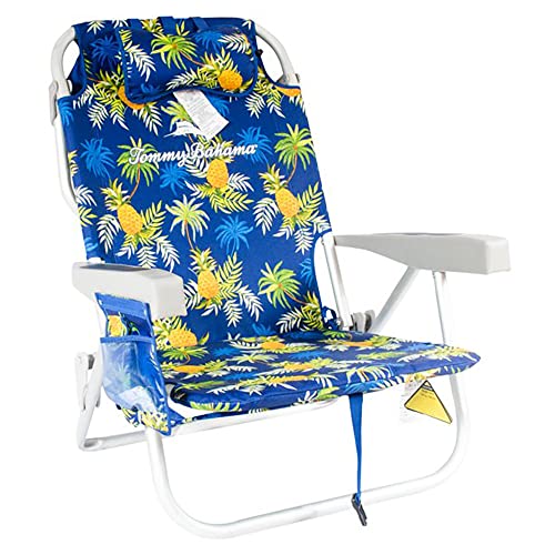 2 Tommy Bahama Backpack Beach Chairs Blue/Pineapple