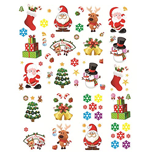 20 Hojas Pegatinas Navidad Vinilos Stickers Navideños Decorativos Ventanas Escaparates Cristal Decoración PVC sin Adhesivo