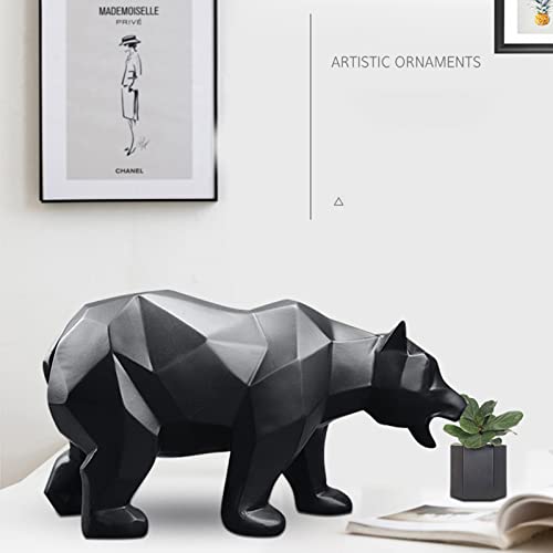 2022 New Bear Sculpture Resina Decoración para el hogar Geométrico Animal Oso Adorno Adecuado para Dormitorio Hogar Estudio Decoración de la Sala 10.43x4.13x5.71 Pulgadas