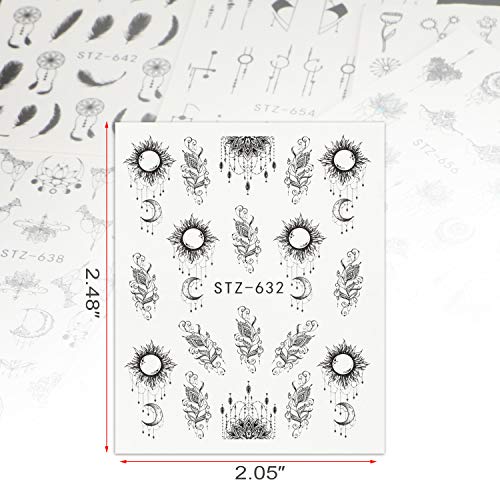 24 Hojas Dream Catcher Transferencia Agua Pegatinas Uñas,MWOOT Nail Art Stickers Atrapasueños Calcomanías Uñas Etiquetas Engomadas para DIY Nail Tips Decoracion