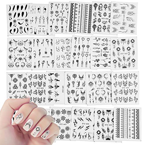 24 Hojas Dream Catcher Transferencia Agua Pegatinas Uñas,MWOOT Nail Art Stickers Atrapasueños Calcomanías Uñas Etiquetas Engomadas para DIY Nail Tips Decoracion