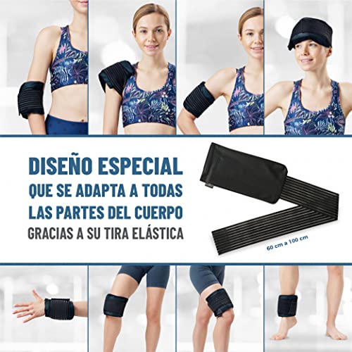 2x Parches de Calor con Gel Reutilizables - Efecto Calor-Frio - Compresas Calor Frío - Adaptada Microondas & Congelador - Multiusos para Todas las Partes del Cuerpo - Alivia Dolor y Lesiones