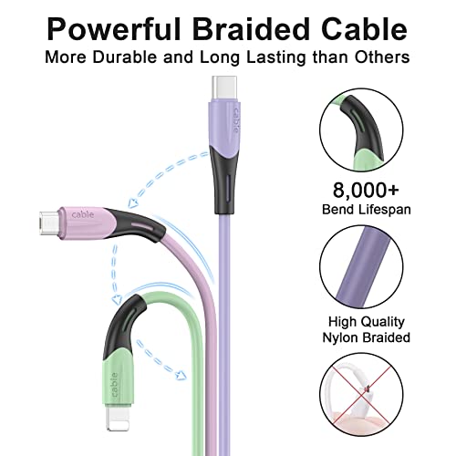 3 en 1 Multi Cable de Carga, Multi USB Cargador Cable Múltiples Micro USB Tipo C Compatible con Samsung Galaxy S10/S9/S8/S7/S6, Huawei P30/P20, Xiaomi Redmi Note 7/Mi A3/A2/A1-1.5M