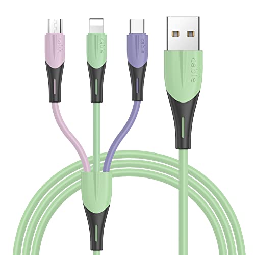 3 en 1 Multi Cable de Carga, Multi USB Cargador Cable Múltiples Micro USB Tipo C Compatible con Samsung Galaxy S10/S9/S8/S7/S6, Huawei P30/P20, Xiaomi Redmi Note 7/Mi A3/A2/A1-1.5M