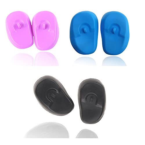 3 pares de almohadillas reutilizables de silicona para el oído de peluquería tinte para colorear cubierta de tinte para el cabello protector de orejeras protectores de salón herramienta de peinado