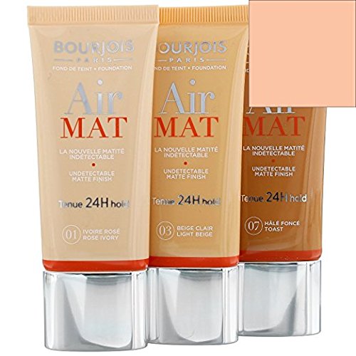 3 x Bourjois Air Mat Mattifying Foundation 30ml - 06 Hale Clair (Golden Sun)