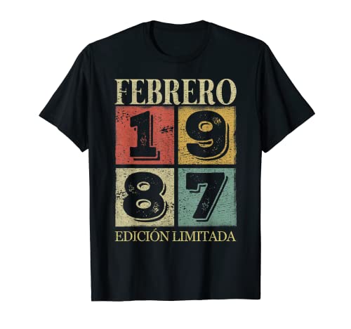 35 Años Cumpleaños Febrero 1987 Hombre Mujer Febrero 1987 35 Camiseta