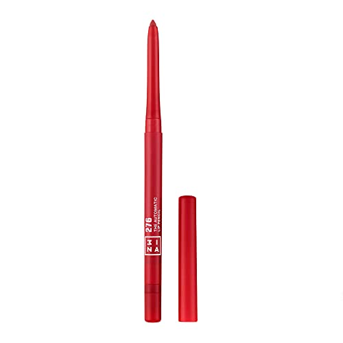 3INA MAKEUP - Lápiz retráctil para labios con sacapuntas integradas, impermeable, fórmula cremosa fácil deslizamiento, ropa larga, vegana, el lápiz labial automático 270 rojo oscuro