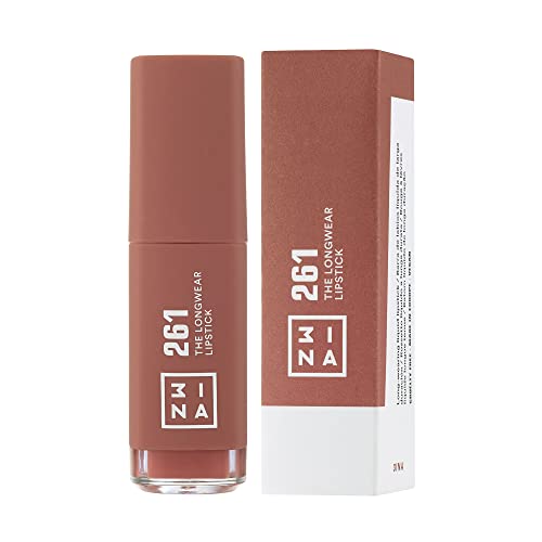 3ina MAKEUP - Vegano - Sin crueldad - The Longwear Lipstick 385 - Lápiz labial líquido de acabado mate de larga duración, altamente pigmentado, fórmula de secado rápido, color burdeos