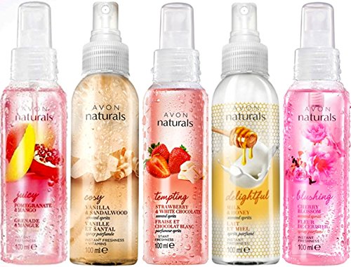 5 botes de spray corporal Avon Naturals Mix 5 x 100 ml