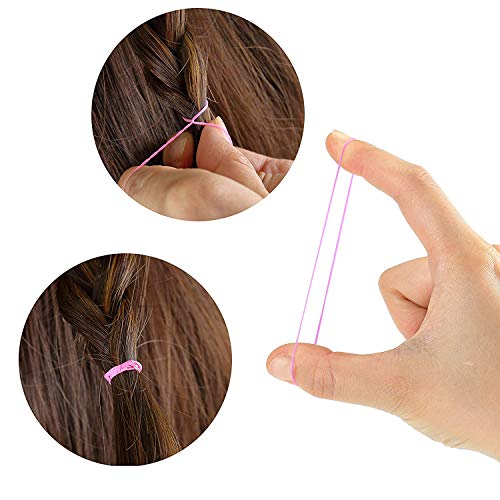 [500 piezas] trenza de cinta elástica para el cabello, banda elástica para el cabello SlickMart, adecuada para accesorios femeninos de cola de caballo con cabello rizado pesado (color)