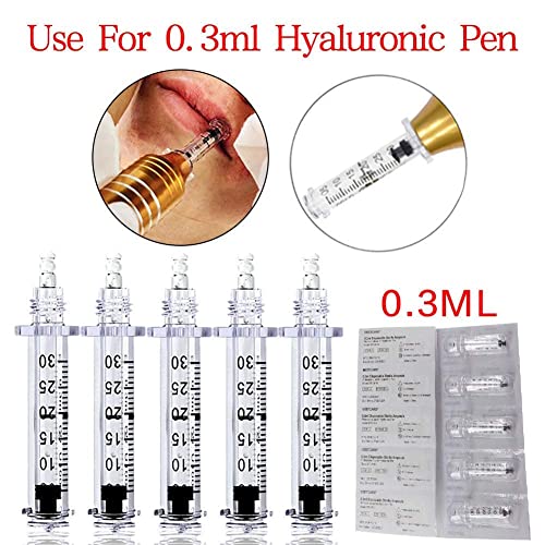 5pcs 0.3ml Ampolla Head, Hyaluron Pen Cabeza de Ampolla con 1 Dispensador de Medicamentos para Levantar los Labios Herramienta de Cuidado de la Piel Antiarrugas