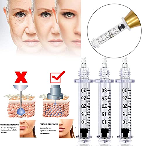 5pcs 0.3ml Ampolla Head, Hyaluron Pen Cabeza de Ampolla con 1 Dispensador de Medicamentos para Levantar los Labios Herramienta de Cuidado de la Piel Antiarrugas