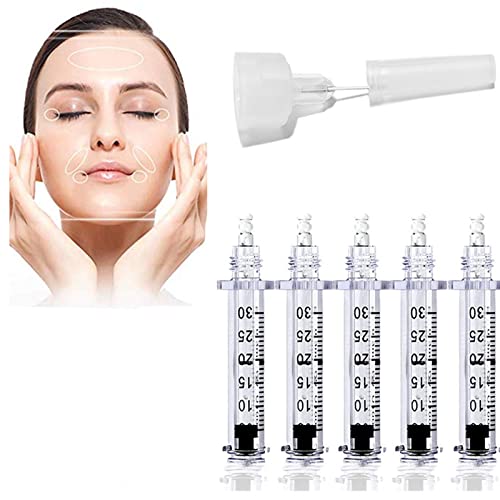 5pcs 0.3ml Ampolla Head, Hyaluron Pen Cabeza de Ampolla con 1 Dispensador de Medicamentos para Levantar los Labios Herramienta de Cuidado de la Piel Antiarrugas