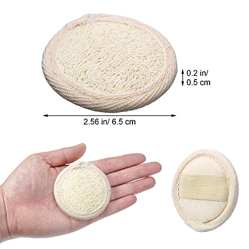 6 Almohadillas de Lufa Exfoliante Depurador Corporal Facial Almohadilla de Esponja de Lufa Redonda de Ducha Baño Cepillo de Esponja de Lufa de Limpieza Cerca de Piel Esponja de Baño