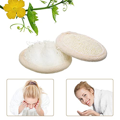 6 Almohadillas de Lufa Exfoliante Depurador Corporal Facial Almohadilla de Esponja de Lufa Redonda de Ducha Baño Cepillo de Esponja de Lufa de Limpieza Cerca de Piel Esponja de Baño